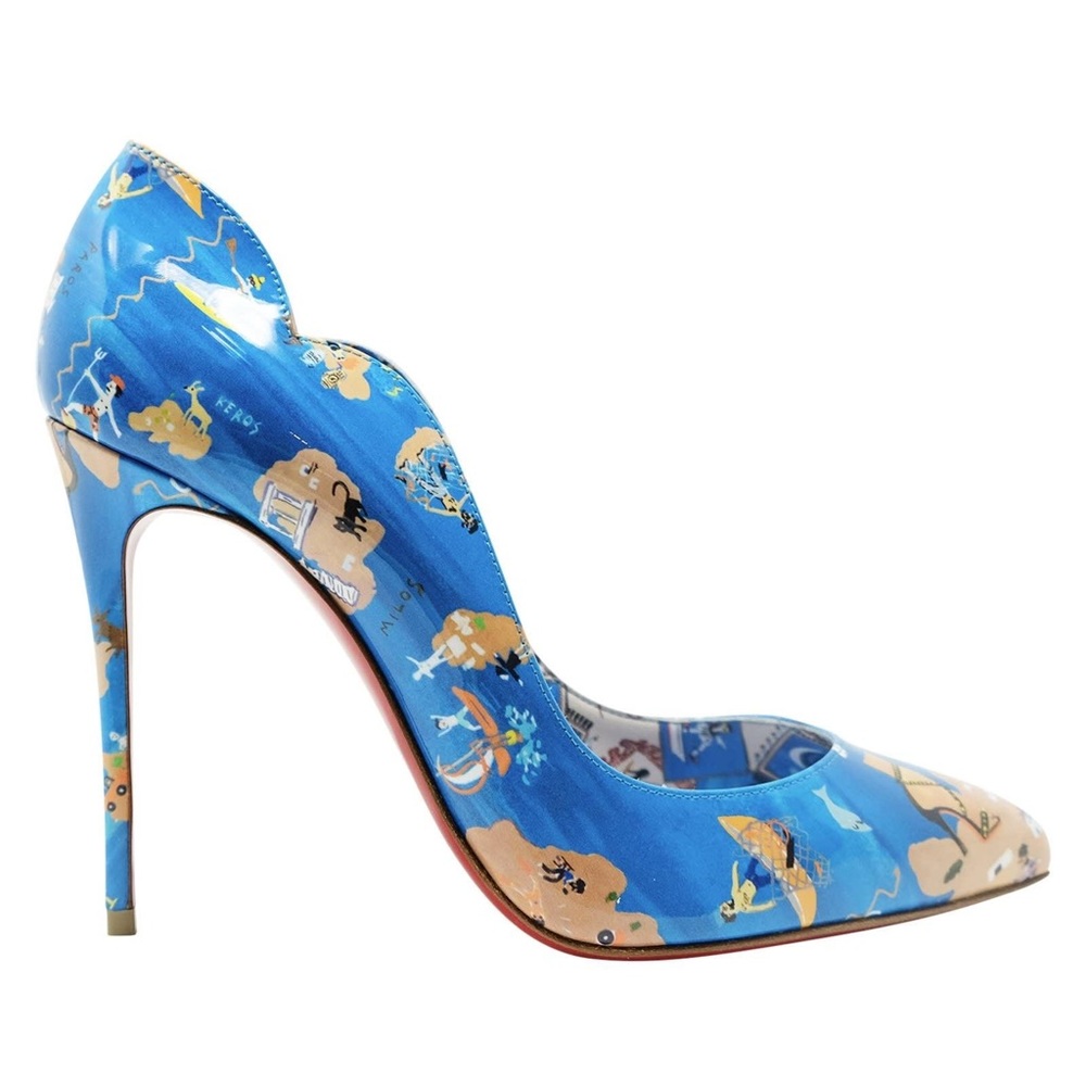 Christian Louboutin Hot Chick Blue Patent Shoes, Size 8, never worn!